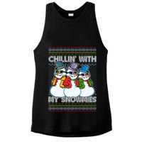 Chillin' With My Snowmies Ugly Christmas Sweater Ladies PosiCharge Tri-Blend Wicking Tank