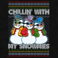 Chillin' With My Snowmies Ugly Christmas Sweater Ladies PosiCharge Tri-Blend Wicking Tank
