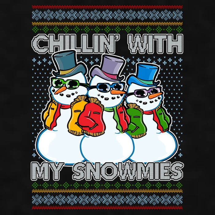 Chillin' With My Snowmies Ugly Christmas Sweater Ladies PosiCharge Tri-Blend Wicking Tank