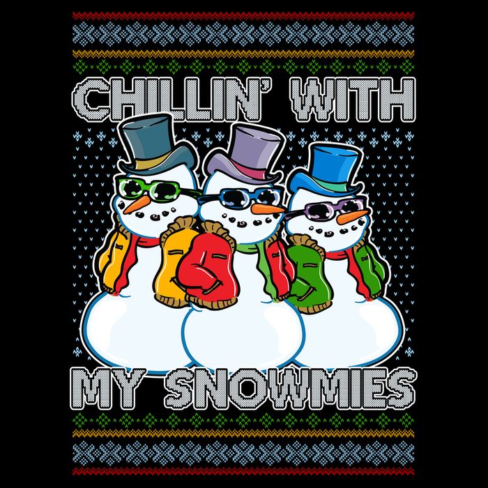 Chillin' With My Snowmies Ugly Christmas Sweater Ladies PosiCharge Competitor Racerback Tank
