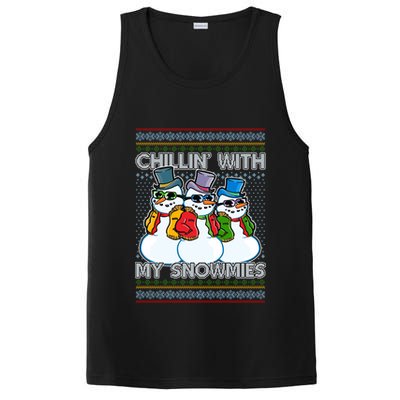 Chillin' With My Snowmies Ugly Christmas Sweater PosiCharge Competitor Tank