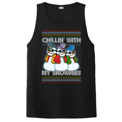 Chillin' With My Snowmies Ugly Christmas Sweater PosiCharge Competitor Tank