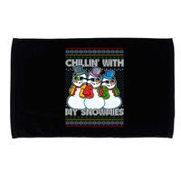 Chillin' With My Snowmies Ugly Christmas Sweater Microfiber Hand Towel