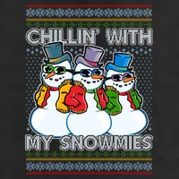 Chillin' With My Snowmies Ugly Christmas Sweater Microfiber Hand Towel