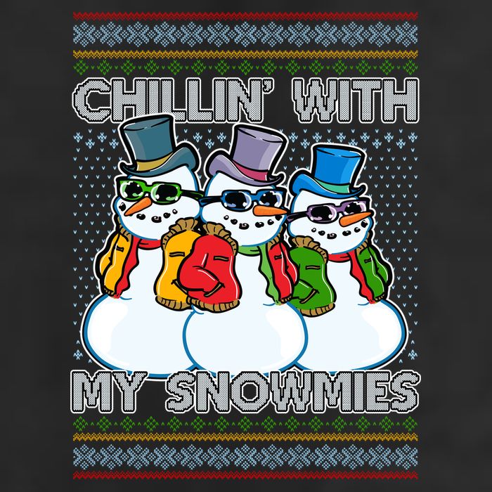 Chillin' With My Snowmies Ugly Christmas Sweater Microfiber Hand Towel