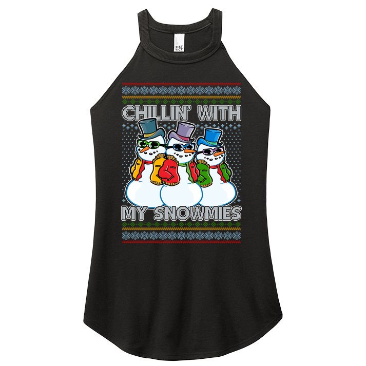 Chillin' With My Snowmies Ugly Christmas Sweater Women's Perfect Tri Rocker Tank