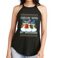 Chillin' With My Snowmies Ugly Christmas Sweater Women's Perfect Tri Rocker Tank