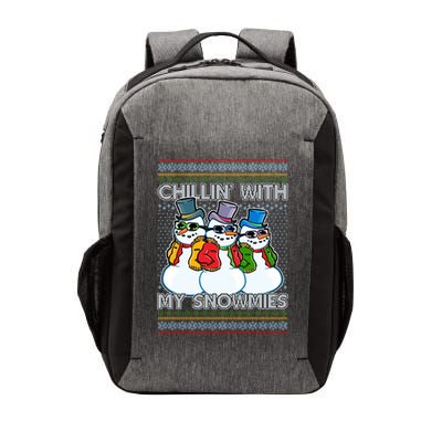 Chillin' With My Snowmies Ugly Christmas Sweater Vector Backpack