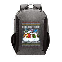 Chillin' With My Snowmies Ugly Christmas Sweater Vector Backpack