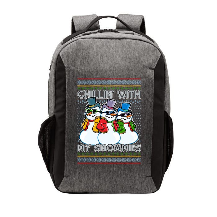 Chillin' With My Snowmies Ugly Christmas Sweater Vector Backpack