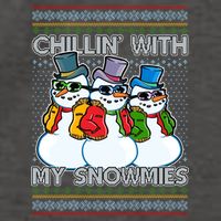 Chillin' With My Snowmies Ugly Christmas Sweater Vector Backpack