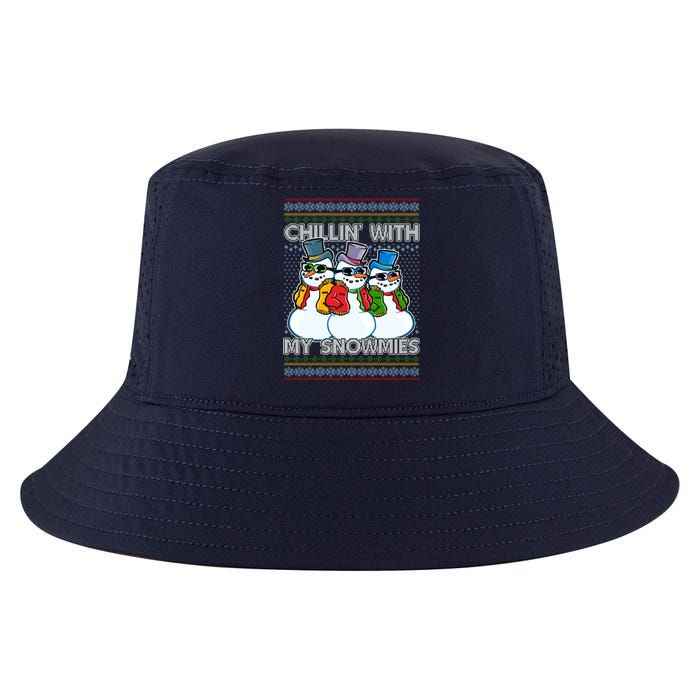 Chillin' With My Snowmies Ugly Christmas Sweater Cool Comfort Performance Bucket Hat