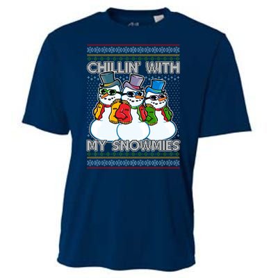 Chillin' With My Snowmies Ugly Christmas Sweater Cooling Performance Crew T-Shirt