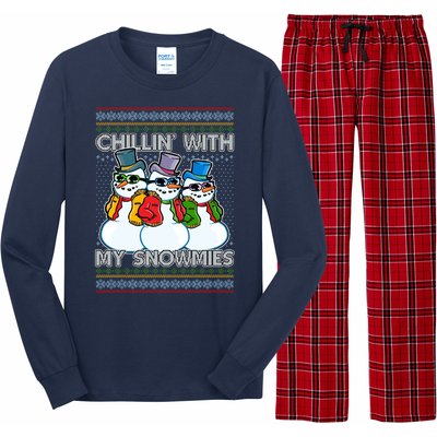 Chillin' With My Snowmies Ugly Christmas Sweater Long Sleeve Pajama Set