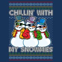 Chillin' With My Snowmies Ugly Christmas Sweater Flat Bill Trucker Hat