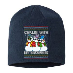 Chillin' With My Snowmies Ugly Christmas Sweater Sustainable Beanie