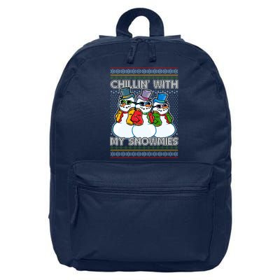 Chillin' With My Snowmies Ugly Christmas Sweater 16 in Basic Backpack