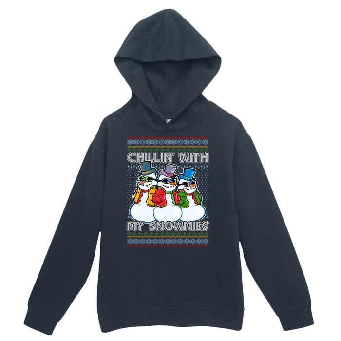 Chillin' With My Snowmies Ugly Christmas Sweater Urban Pullover Hoodie