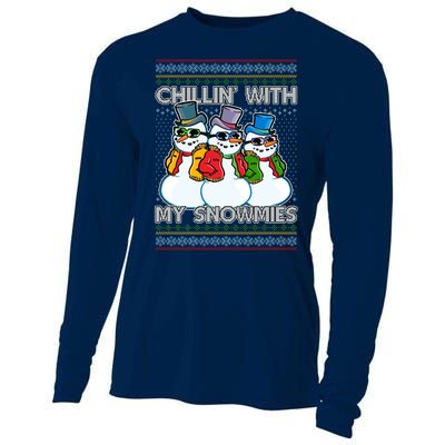 Chillin' With My Snowmies Ugly Christmas Sweater Cooling Performance Long Sleeve Crew