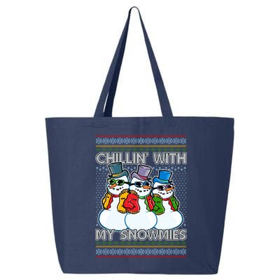 Chillin' With My Snowmies Ugly Christmas Sweater 25L Jumbo Tote
