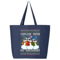 Chillin' With My Snowmies Ugly Christmas Sweater 25L Jumbo Tote