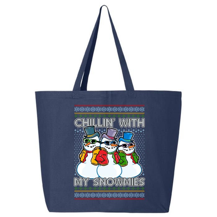 Chillin' With My Snowmies Ugly Christmas Sweater 25L Jumbo Tote