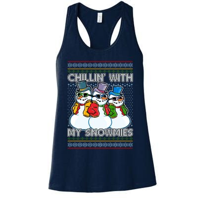 Chillin' With My Snowmies Ugly Christmas Sweater Womens Tank Top