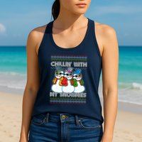 Chillin' With My Snowmies Ugly Christmas Sweater Womens Tank Top