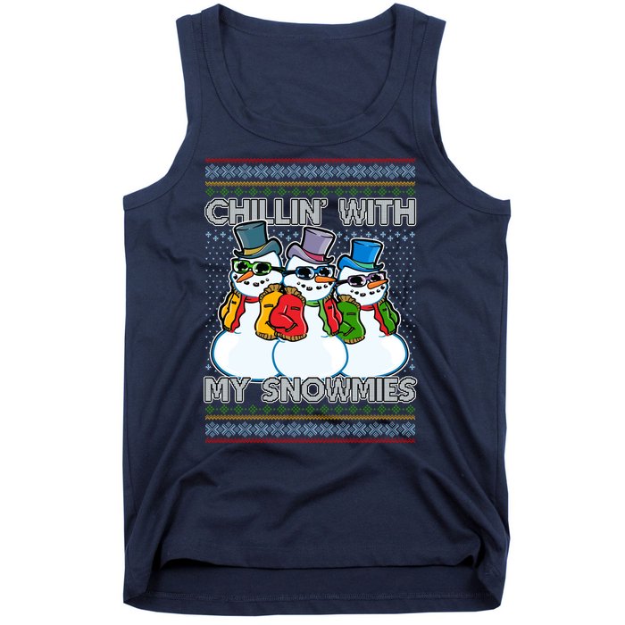 Chillin' With My Snowmies Ugly Christmas Sweater Tank Top