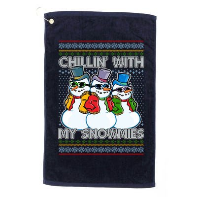 Chillin' With My Snowmies Ugly Christmas Sweater Golf Towel