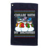 Chillin' With My Snowmies Ugly Christmas Sweater Golf Towel