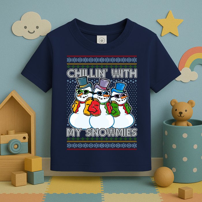 Chillin' With My Snowmies Ugly Christmas Sweater Toddler T-Shirt