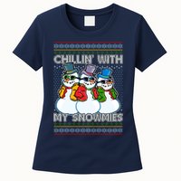 Chillin' With My Snowmies Ugly Christmas Sweater Womens T-Shirt