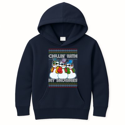 Chillin' With My Snowmies Ugly Christmas Sweater Kids Hoodie