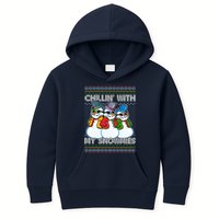 Chillin' With My Snowmies Ugly Christmas Sweater Kids Hoodie