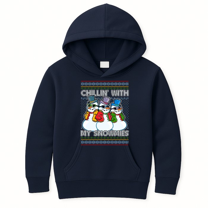 Chillin' With My Snowmies Ugly Christmas Sweater Kids Hoodie