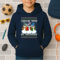 Chillin' With My Snowmies Ugly Christmas Sweater Kids Hoodie
