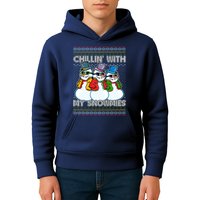 Chillin' With My Snowmies Ugly Christmas Sweater Kids Hoodie