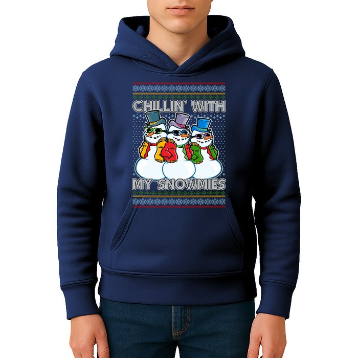 Chillin' With My Snowmies Ugly Christmas Sweater Kids Hoodie