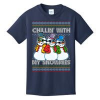 Chillin' With My Snowmies Ugly Christmas Sweater Kids T-Shirt