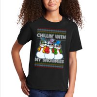 Chillin' With My Snowmies Ugly Christmas Sweater Kids T-Shirt