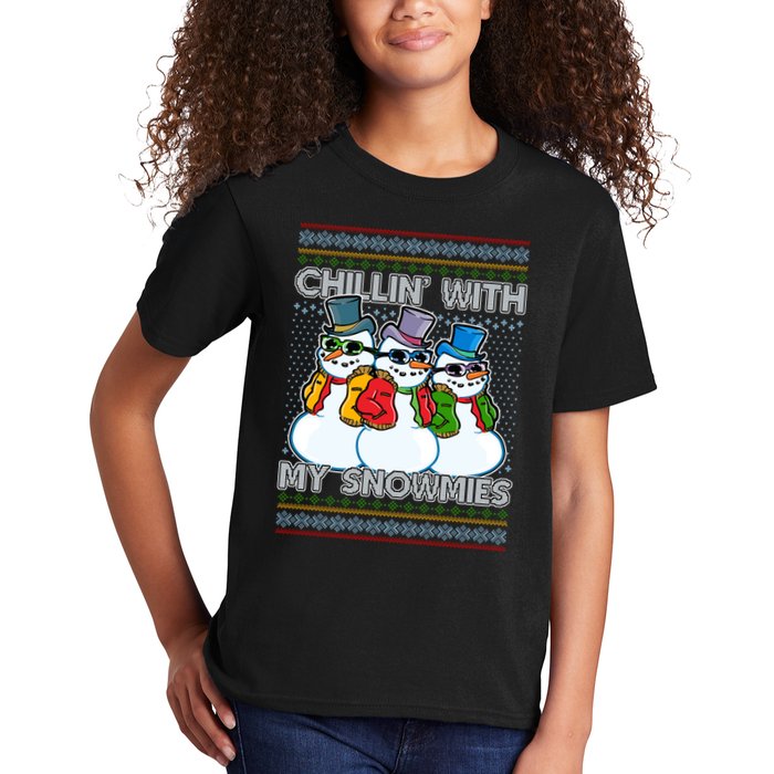 Chillin' With My Snowmies Ugly Christmas Sweater Kids T-Shirt