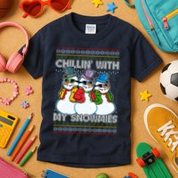 Chillin' With My Snowmies Ugly Christmas Sweater Kids T-Shirt