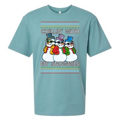 Chillin' With My Snowmies Ugly Christmas Sweater Sueded Cloud Jersey T-Shirt