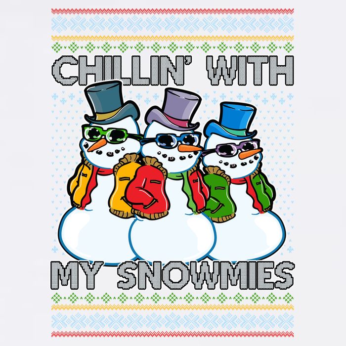 Chillin' With My Snowmies Ugly Christmas Sweater Garment-Dyed Sweatshirt