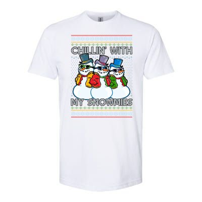 Chillin' With My Snowmies Ugly Christmas Sweater Softstyle® CVC T-Shirt