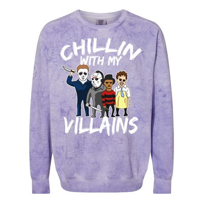 Chillin With My Villains Colorblast Crewneck Sweatshirt