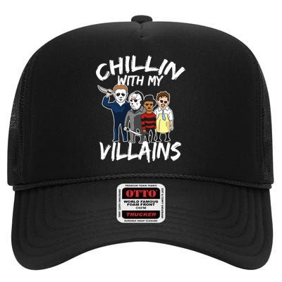 Chillin With My Villains High Crown Mesh Back Trucker Hat