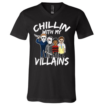 Chillin With My Villains V-Neck T-Shirt