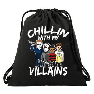 Chillin With My Villains Drawstring Bag